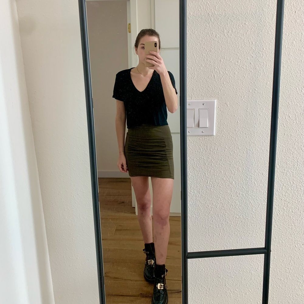 XS Free People Ruched Mini Skirt